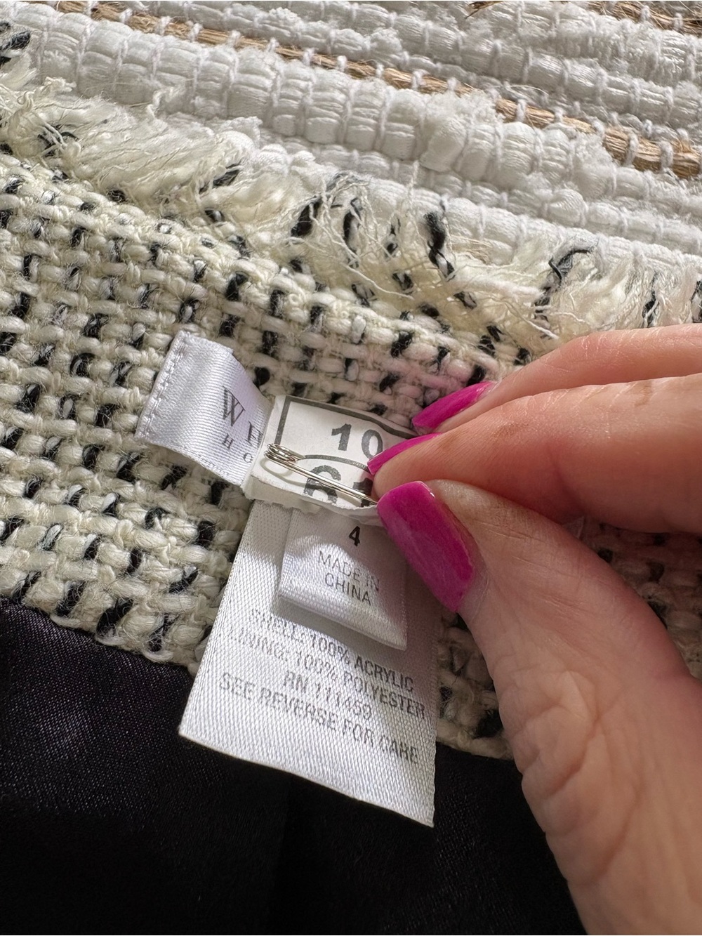 White House Black Market tweed fringe blazer - Picture 3 of 7